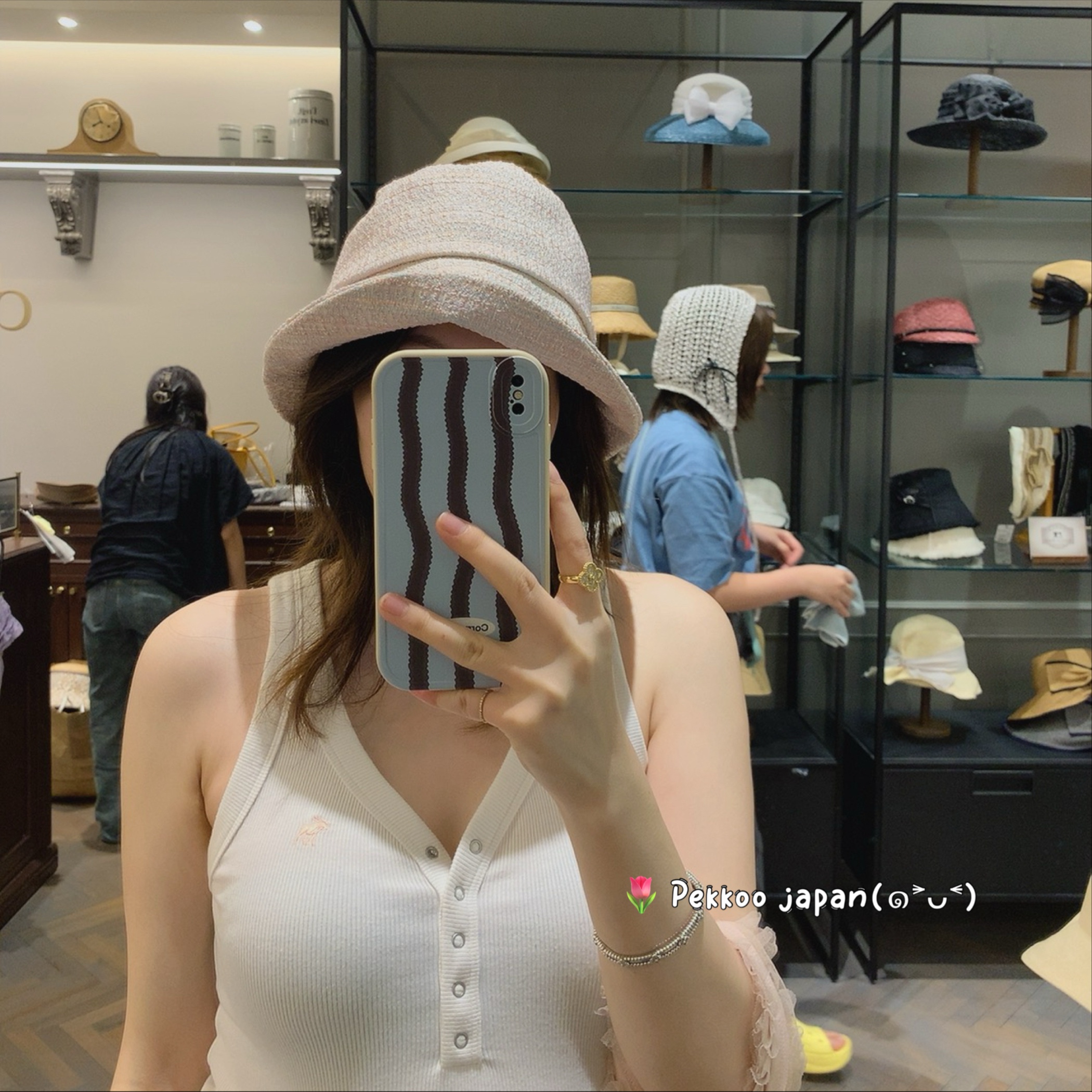 可折叠 CA4LA TOZ00171 ELLIE 春夏遮阳布帽 小香风优雅