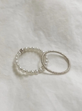 日本代购 Flavour独特蕾丝设计 小众设计师风格花边珍珠戒指304