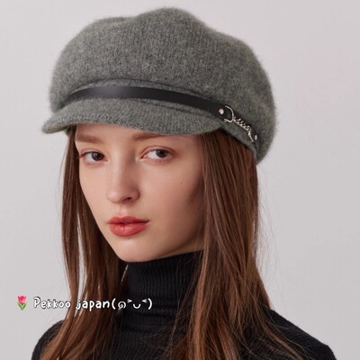 57.5cm Chapeau d' O 254060204  羊毛混纺 皮带链条装饰 鸭舌帽
