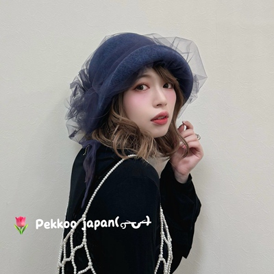 CIRQUTURE甜美蝴蝶结羊毛渔夫帽