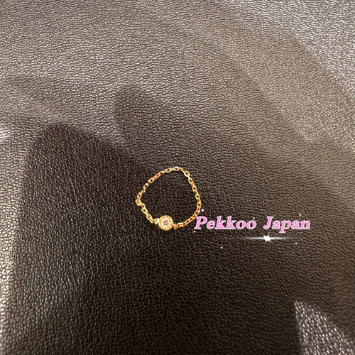 COCOSHNIK女K10黄金单钻链条戒指