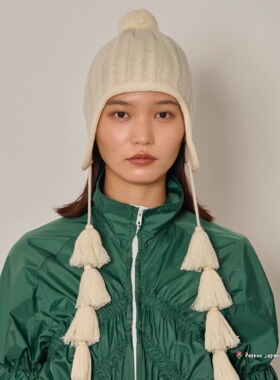 56-58cm arth Ca5 Fringe Guide Knit 254021201 流苏护耳针织帽
