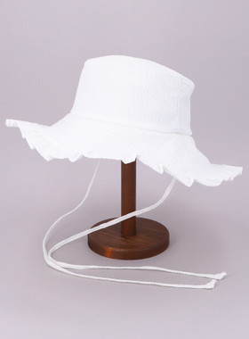 58cm uv防晒可手洗 CA4LA SHK01148 BUMPY 休闲花边遮阳渔夫帽