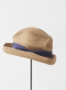 国现分码 mature ha MBOX-704M 春夏8cm帽檐丝带轻便折叠遮阳草帽