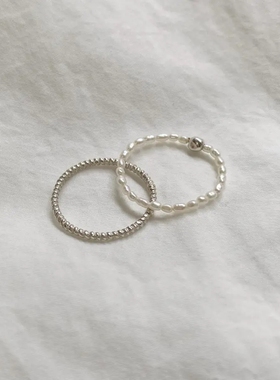 日本代购 Flavour独特蕾丝设计 小众设计师风格珍珠薄戒指303