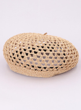 58cm CA4LA TOF00003 HELEN 春夏日系简约百搭镂空透气编织贝雷帽