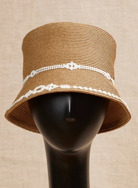 防晒遮阳 2024新款 Athena new york 刺绣休闲渔夫帽草帽Coco