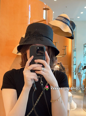 UV防晒 57cm Athena new york Camille 优雅蕾丝花朵遮阳草帽