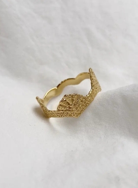 日本代购Flavour独特蕾丝小众设计师风格装饰花边贝壳戒指203