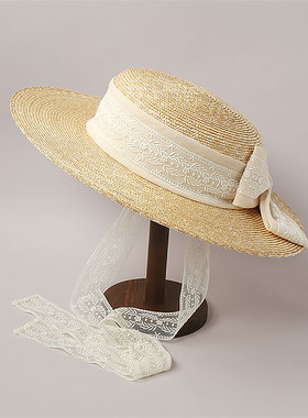 CA4LA CAM11004 NOAH 春夏 遮阳防晒沙滩平顶草帽 丝带小礼帽