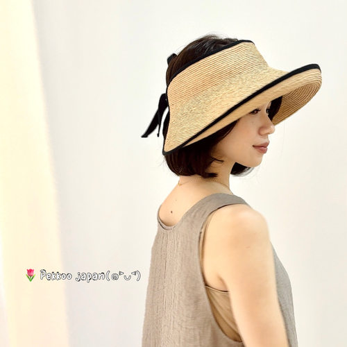 busy同款 国现 sucre kaya 拉菲草可收纳 空顶帽防晒草帽HRF0532