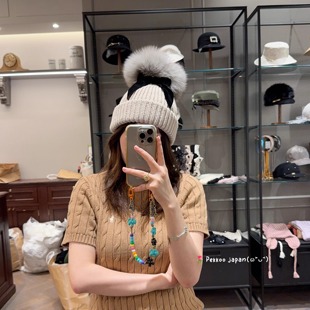 59cm 秋冬可爱甜美 CA4LA RAT2 蝴蝶结针织帽毛线帽 ONM01968