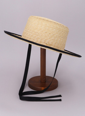 日本制 58cmCA4LA KTZ02558 SUN FLOWER春夏编织系带平顶礼帽草帽