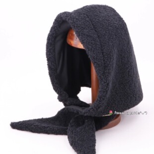 CA4LA TKU00488 MARGOT 秋冬百搭防寒 羊羔毛仿麂皮围巾毛绒帽