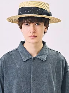 58.5cm CA4LA TAM02680 HOLE 圆点镂空设计 丝带蝴蝶结 遮阳草帽