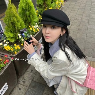 章若楠同款 SOMEWHERE 国现 TKU00446 歪顶鸭舌帽报童帽 CA4LA