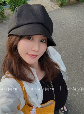 可手洗可折叠 mature ha MGA-039 春夏优雅亚麻清爽鸭舌帽