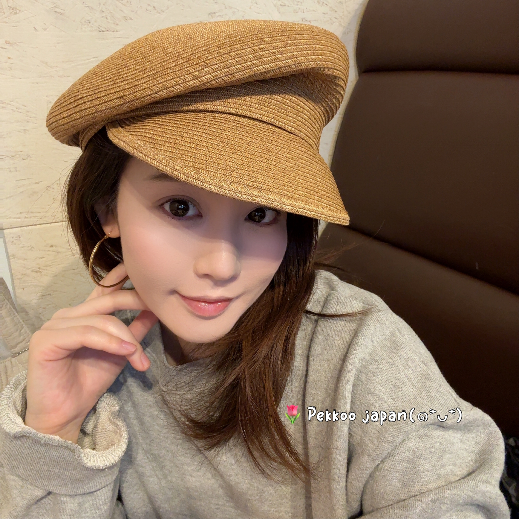 CA4LAHUMAN歪顶鸭舌帽草编