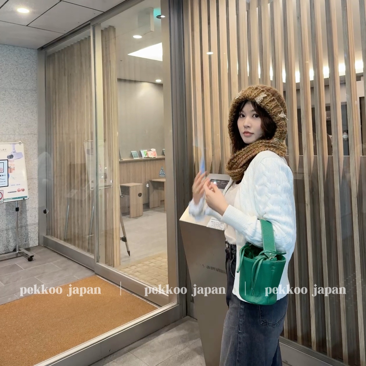 Maisonkaya可爱蝴蝶结针织帽