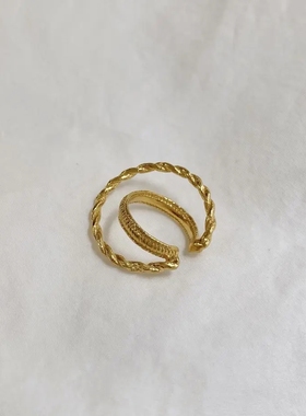 日本代购 Flavour独特蕾丝设计 小众设计师风格 绳边双环耳环311