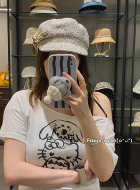 国现可手洗UV防晒58.5cmCA4LA SHK01241 TILDA金属扣报童帽鸭舌帽