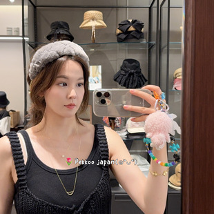 CA4LA KTZ02522 ADAPT 秋冬优雅毛茸茸发箍发饰 珍珠装饰