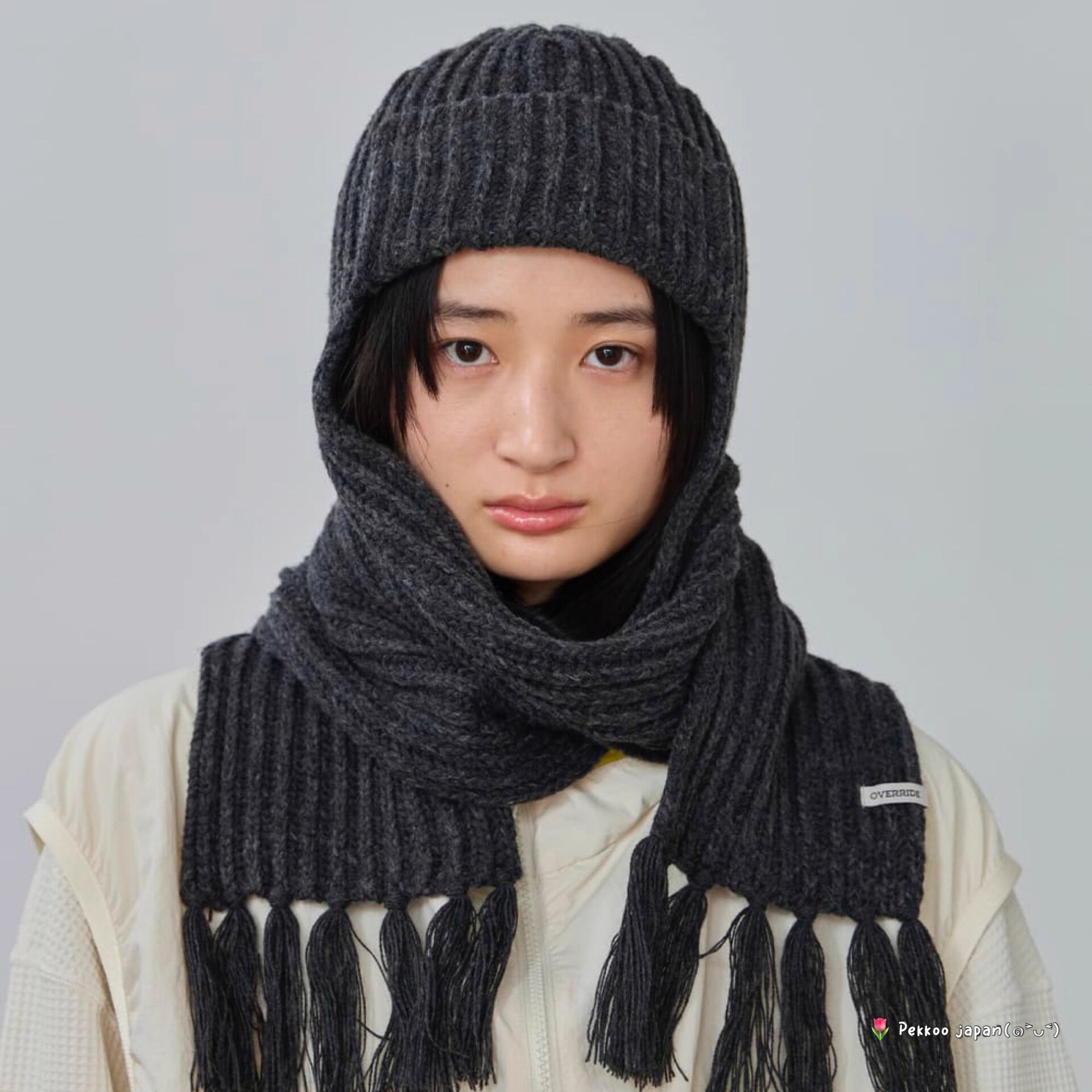 可洗57-59cm OVERRIDE KNIT SCARF 254090209 秋冬针织围巾飞行帽