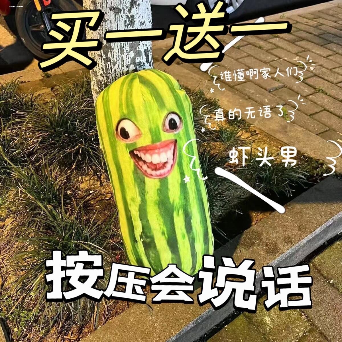 抖音家人们谁懂啊同款长条西瓜条子玩偶创意玩具钥匙扣挂件语音