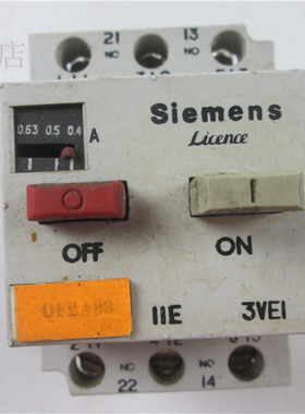 3VE1015-2EUOO 马达保护开关 塑壳断路器 0.4-0.63A 3VE1015-2EU0