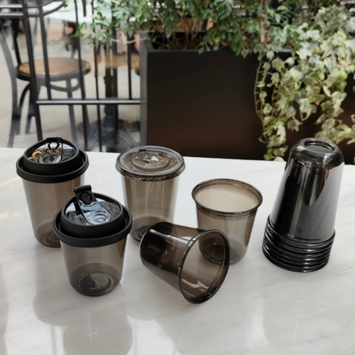 360ml潮酷黑色冷饮外卖打包杯