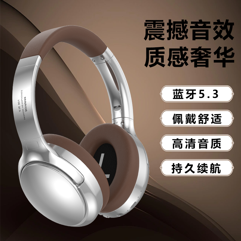 头戴式耳机ANC主动降噪蓝牙无线新款消噪音乐运动复古美式风耳机