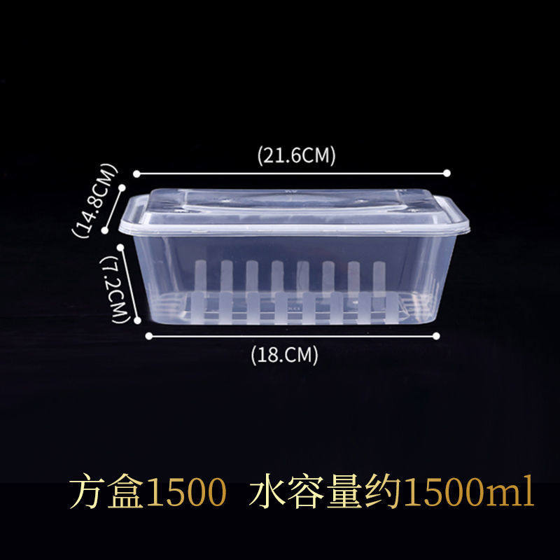 大兴长方形塑料透明外卖打包盒厚