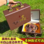 长白山特产金边灵芝礼盒装 干灵芝赤芝东北吉林紫灵芝过节送礼泡酒