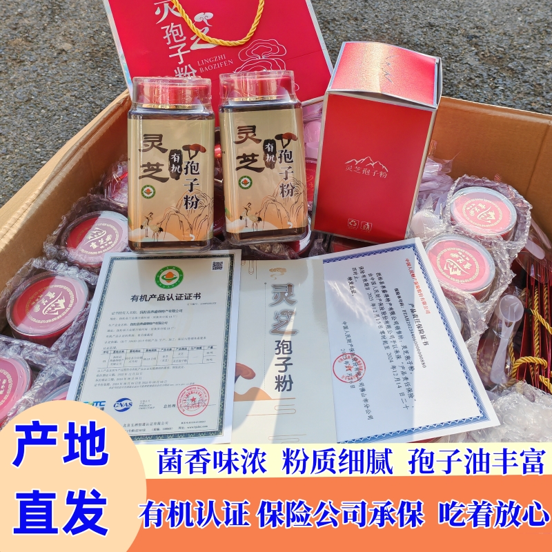 长白山正宗有机灵芝孢子粉500克东北特产头道椴木赤灵芝孢子油