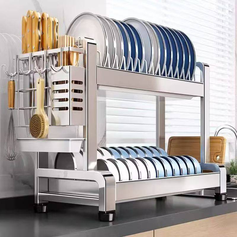 304不锈钢碗碟收纳架沥水碗架台面放碗碟子盘子厨房置物架碗柜