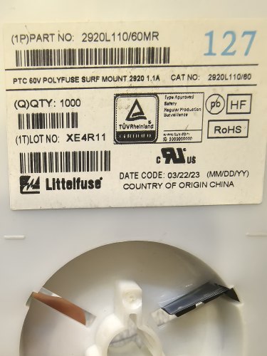 2920L110/60MR  力特原装现货  可恢复保险丝60V 1.1A原装现货