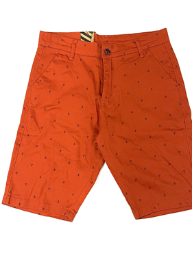 美式橙色嘻哈滑板短裤男装夏季纯棉舒适透气裤子休闲裤直筒短裤