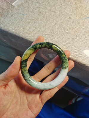 缅甸天然翡翠A货手镯超特色玉镯意境大自然画作设计创意灵感豹纹
