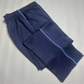 秋季 藏蓝色细浅蓝条南韩丝男女通用初高中小学生光滑速干校服裤 子