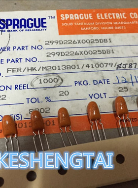 299D226X0025DB1 钽电容器 299D 25v22uF 20% SPRAGUE