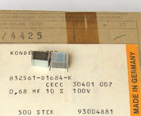 B32561D1684K  薄膜电容器  B32561 100v0.68uF 西门子SIEMENS