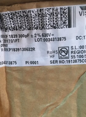 MKP1839130632R  轴向薄膜电容器 MKP 630V300P 2%  Vishay威世
