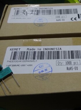 PHE850EA4100MA06R17  薄膜电容器 300v0.001uF 20% KEMET