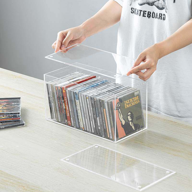 日本亚克力家用dvd碟片cd盒子光盘收纳盒箱塑料专辑游戏碟储存架