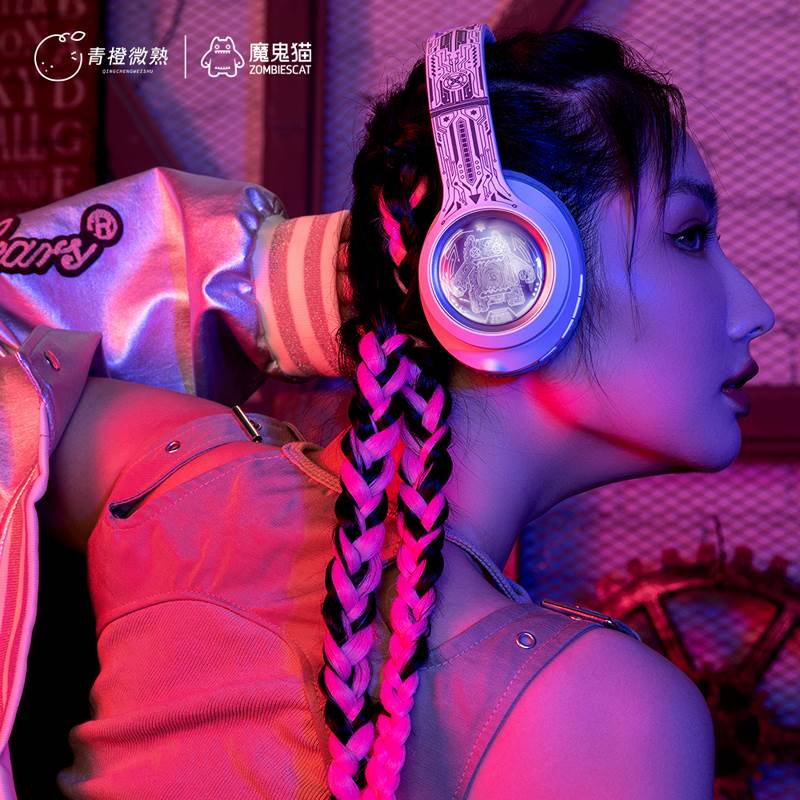 魔鬼猫无线蓝牙耳机带头式头戴式有线游戏运动电脑耳麦男女生新款