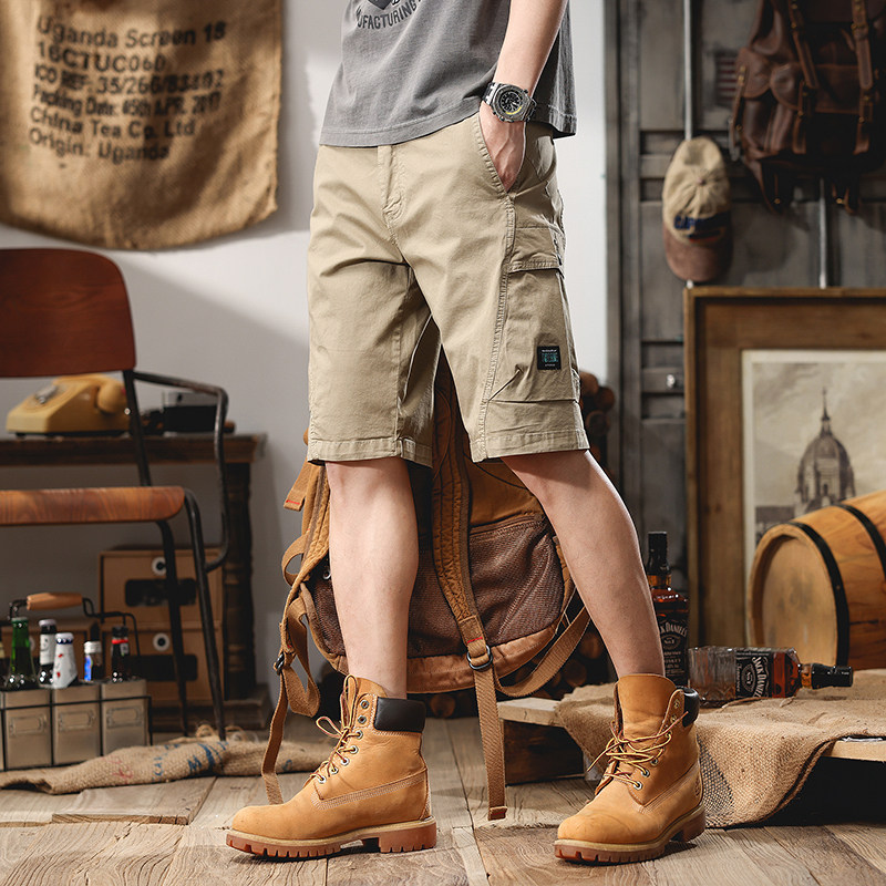 夏季薄款工装短裤男外穿潮牌日系5分复古宽松直筒休闲五分裤百搭