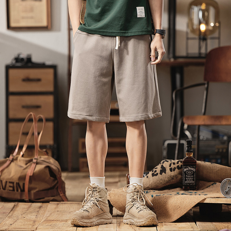 夏天薄款裤休闲短裤男宽松男潮流青年弹力简约中裤五分裤中裤子