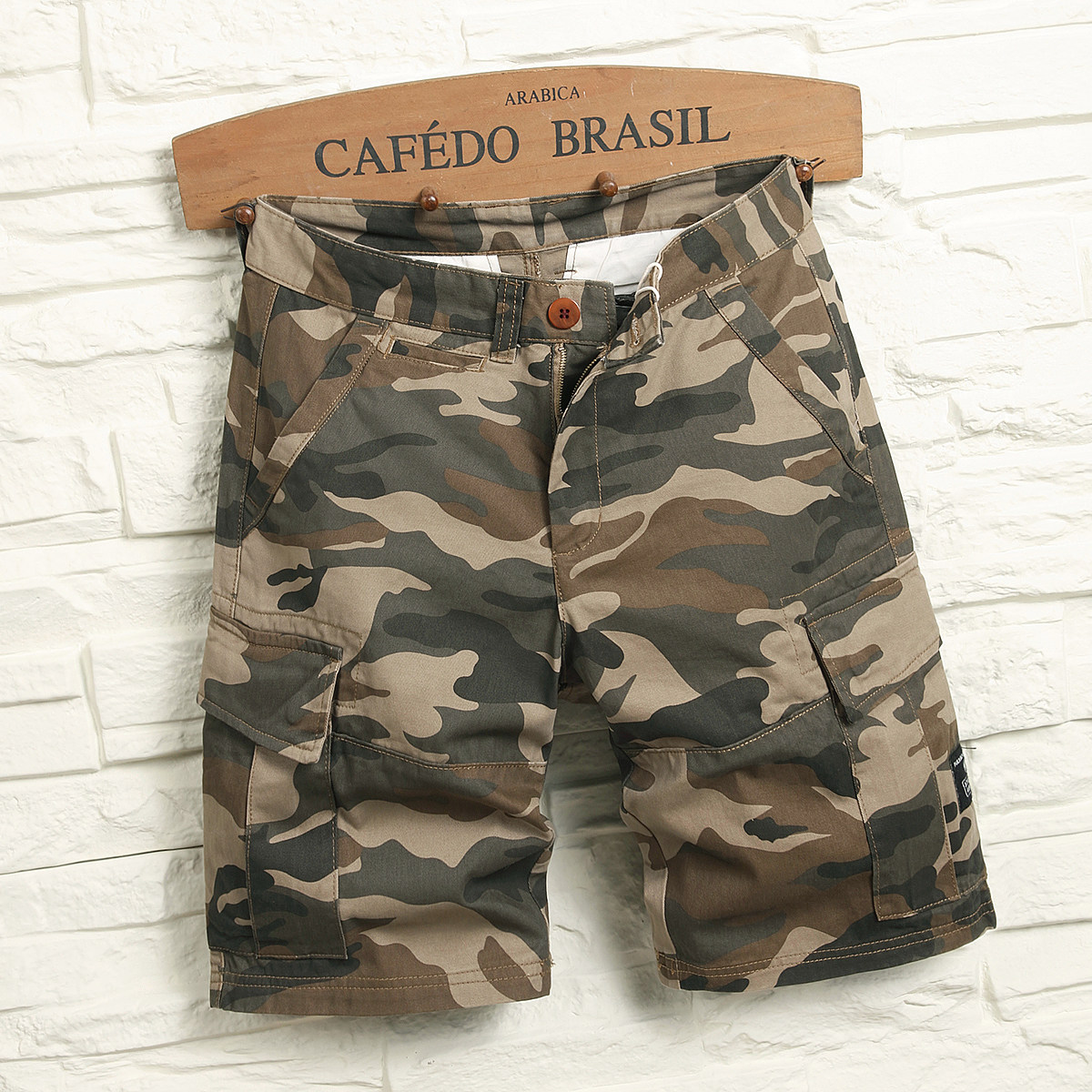 机能风迷彩短裤男夏季宽松五分工装马裤潮牌5分外穿休闲中裤厚款