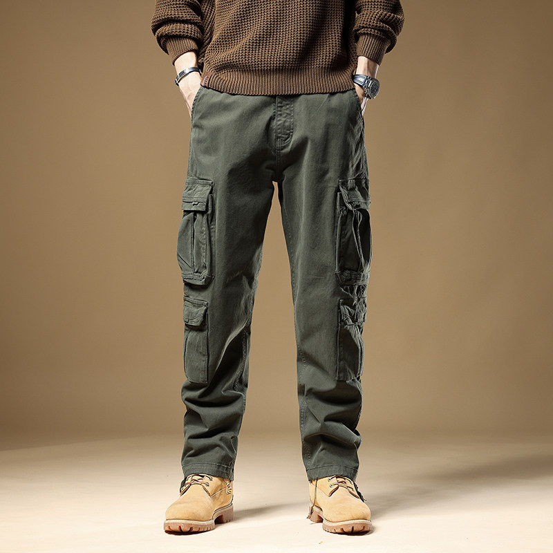 工装裤男士2026秋季宽松直筒长裤男纯棉美式潮牌春秋休闲裤子男款