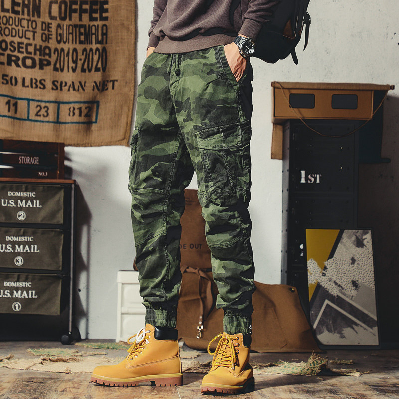 秋冬休闲裤男户外日系韩版新款多袋军迷新款迷彩工装长裤男士休闲,男装,休闲裤,淘宝优惠券,粉丝福利购,淘宝优惠卷